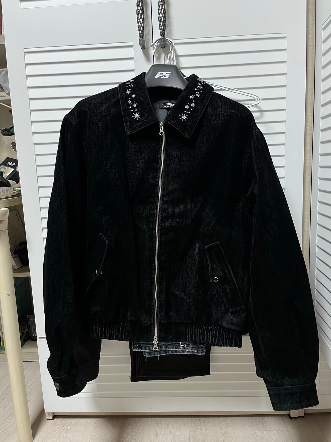 DNSR 디앤에스알 엠브로이드 벨벳 데님 자켓 상품이미지3