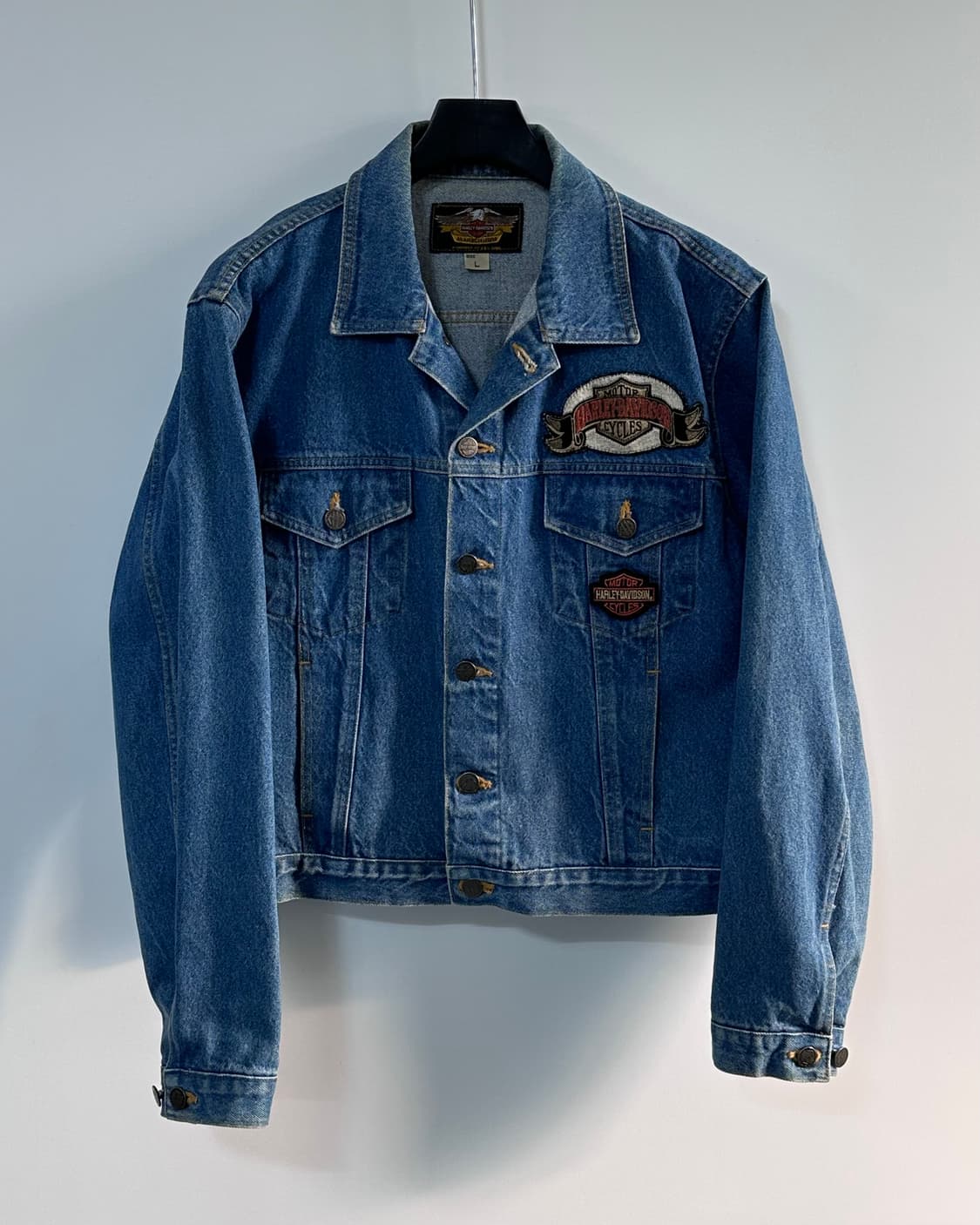 90s 할리데이비슨 패치 데님자켓(va.115)  상품이미지1