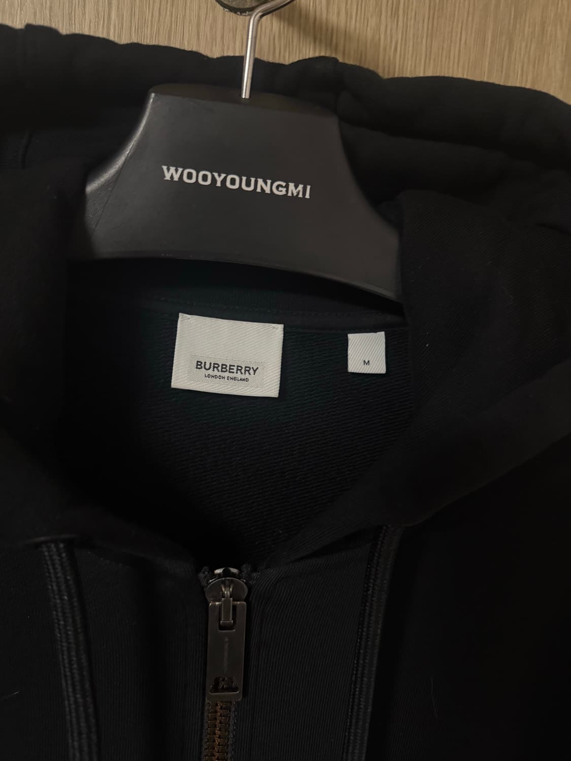 버버리 체크패턴 후드집업 블랙 상품이미지3