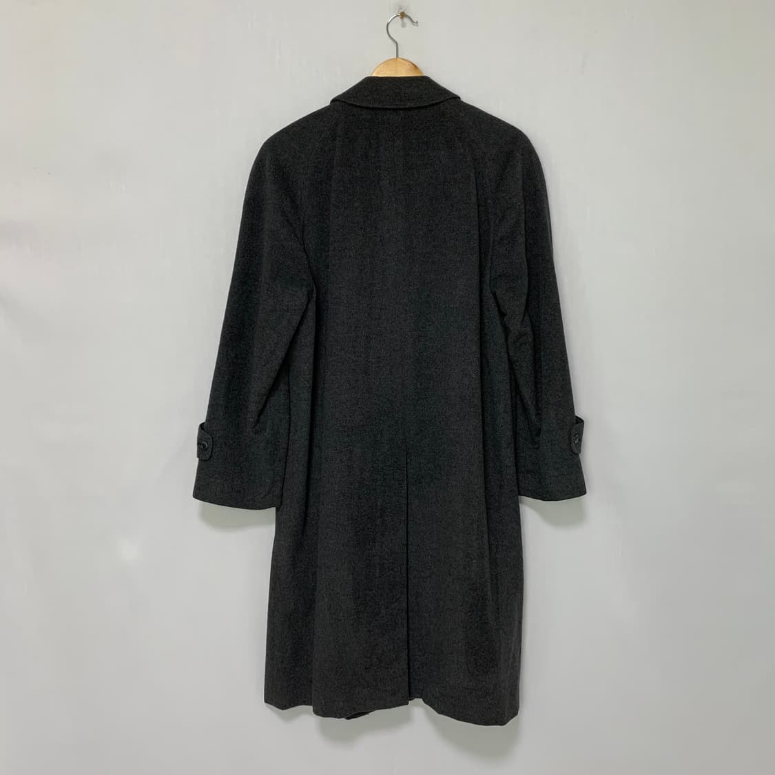 빈티지 캐시미어 100% 차콜 그레이 롱 코트 상품이미지5
