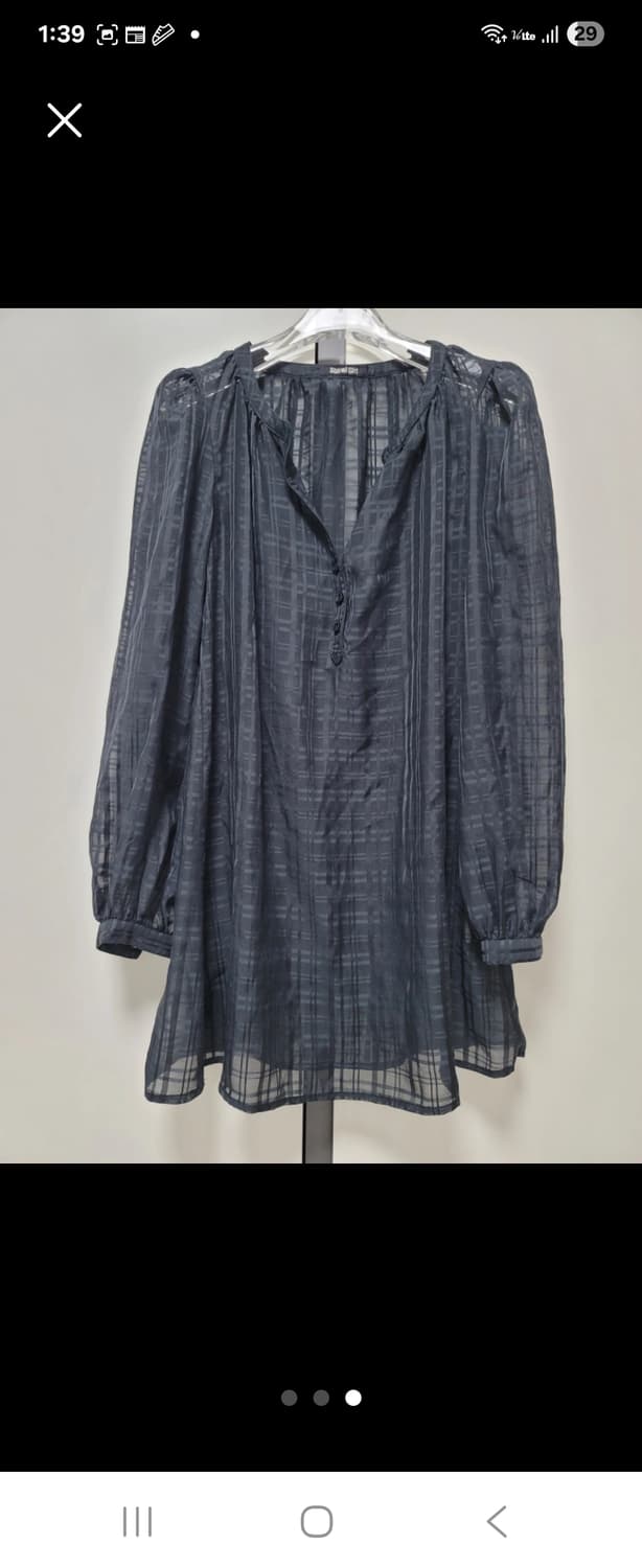 (새제품)일본브랜드 스파이럴걸 체크 시스루 블라우스free55-88 상품이미지3