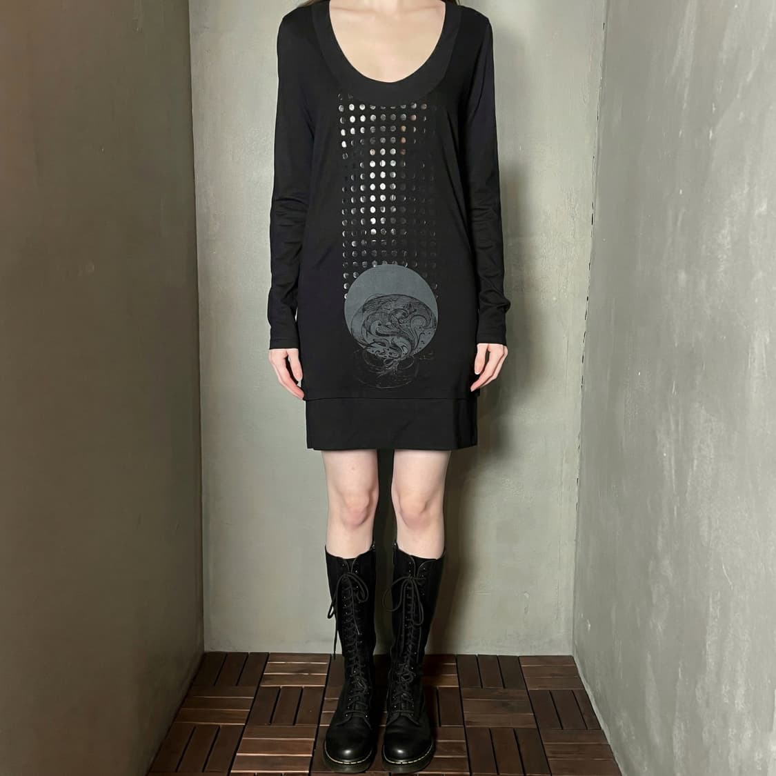 디젤 서클 그래픽 미니 드레스  상품이미지2