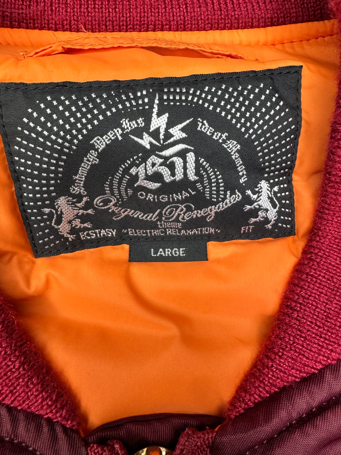 BAL ORIGINAL 마원 ma-1 유틸리티 항공점퍼 ma1 버건디 L 상품이미지5