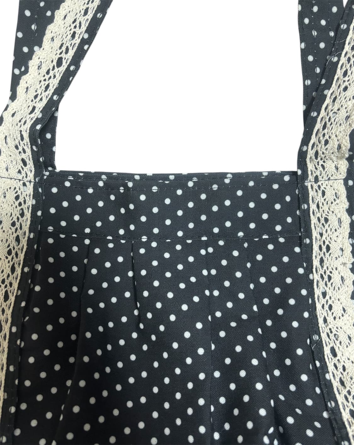 빈티지 레이스 도트 가방 토트백 에코백 숄더백 블랙 모리걸 하구미 상품이미지2