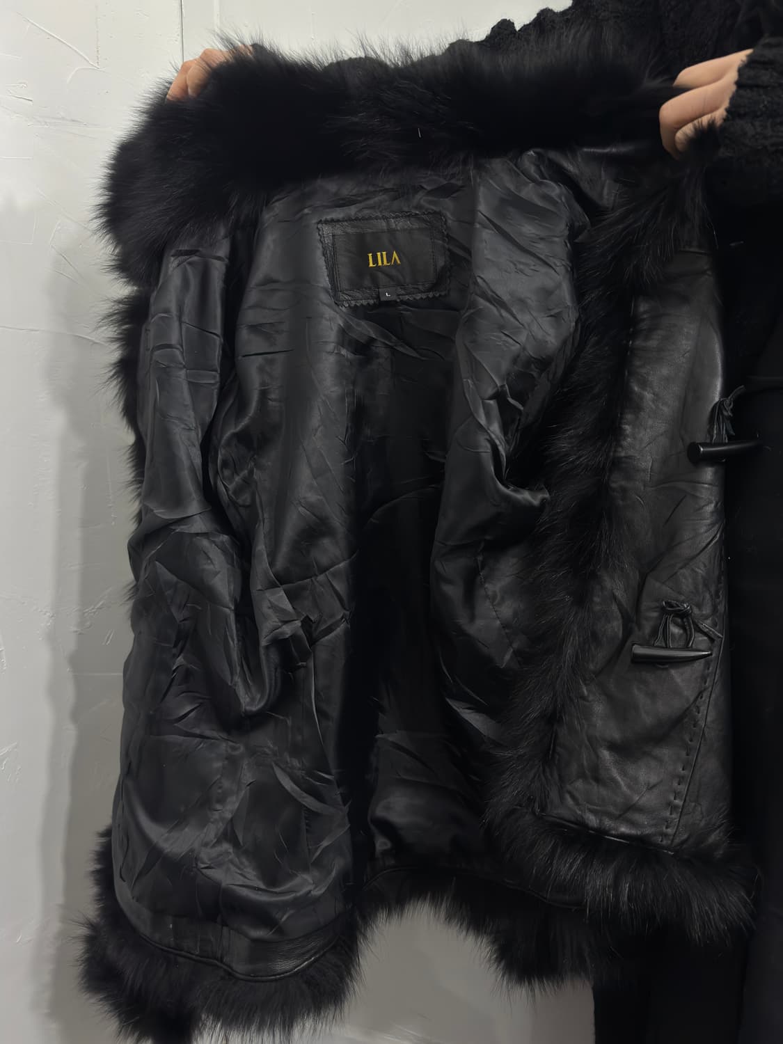 lila fur detail leather jacket 상품이미지7