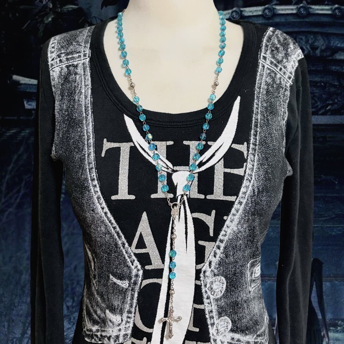 돌체엔가바나 돌체앤가바나 로자리아 하늘색 투명 목걸이 상품이미지3