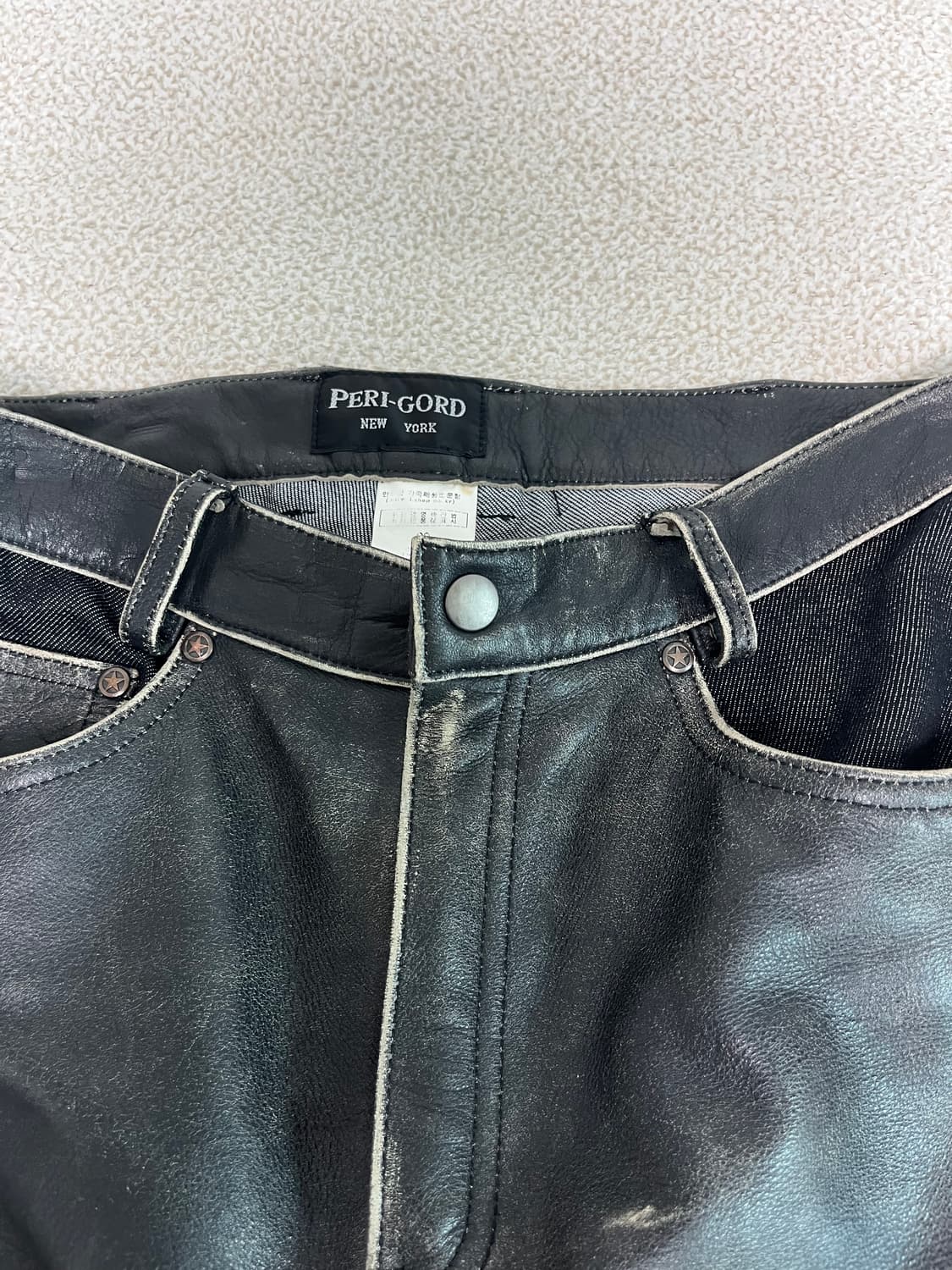 PERI-GORD 레더 데님 팬츠 상품이미지3