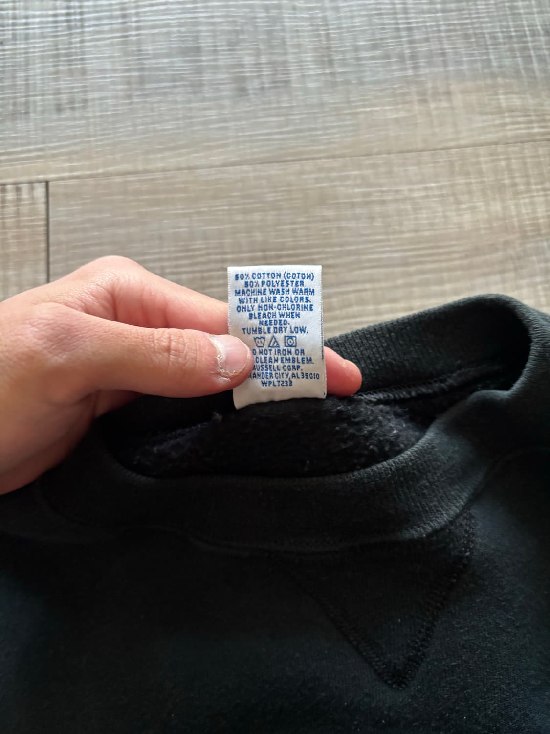 [M] 90s 러셀 맨투맨 스웻셔츠 블랭크 블랙 빈티지 상품이미지4