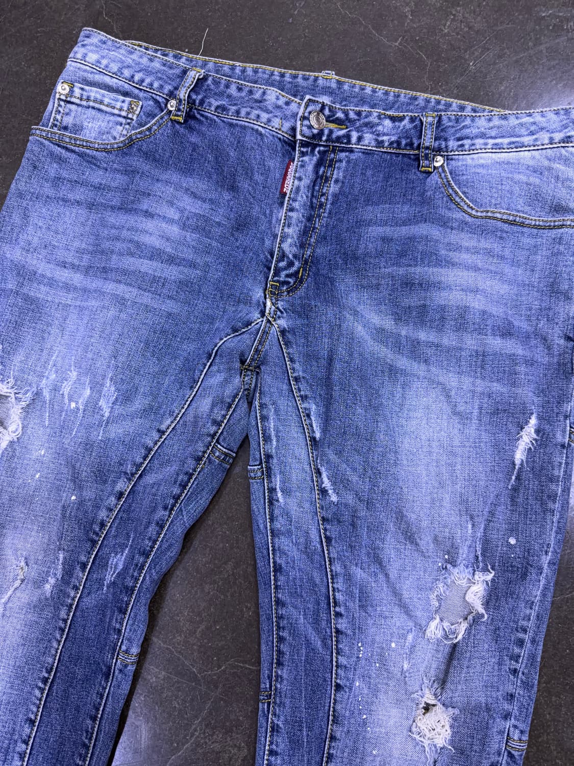 디스퀘어드2 빈티지 디스트로이드 데미지 바이커진 데님팬츠 38 상품이미지3