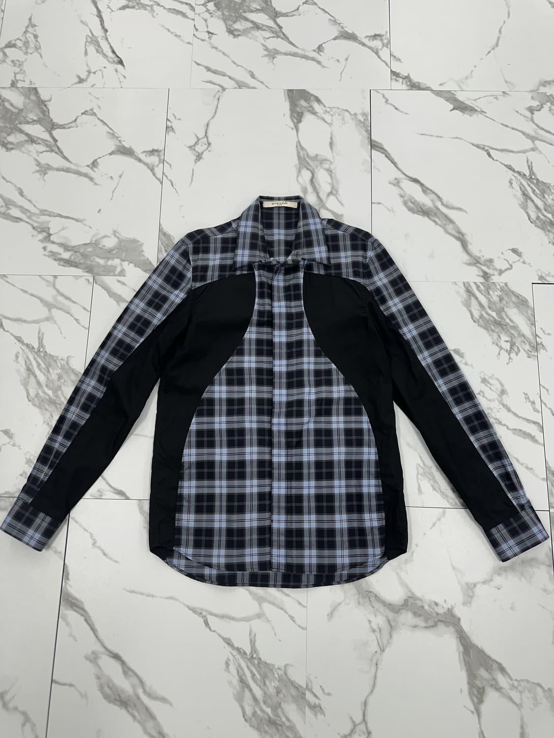 지방시 체크 배색 셔츠 상품이미지1