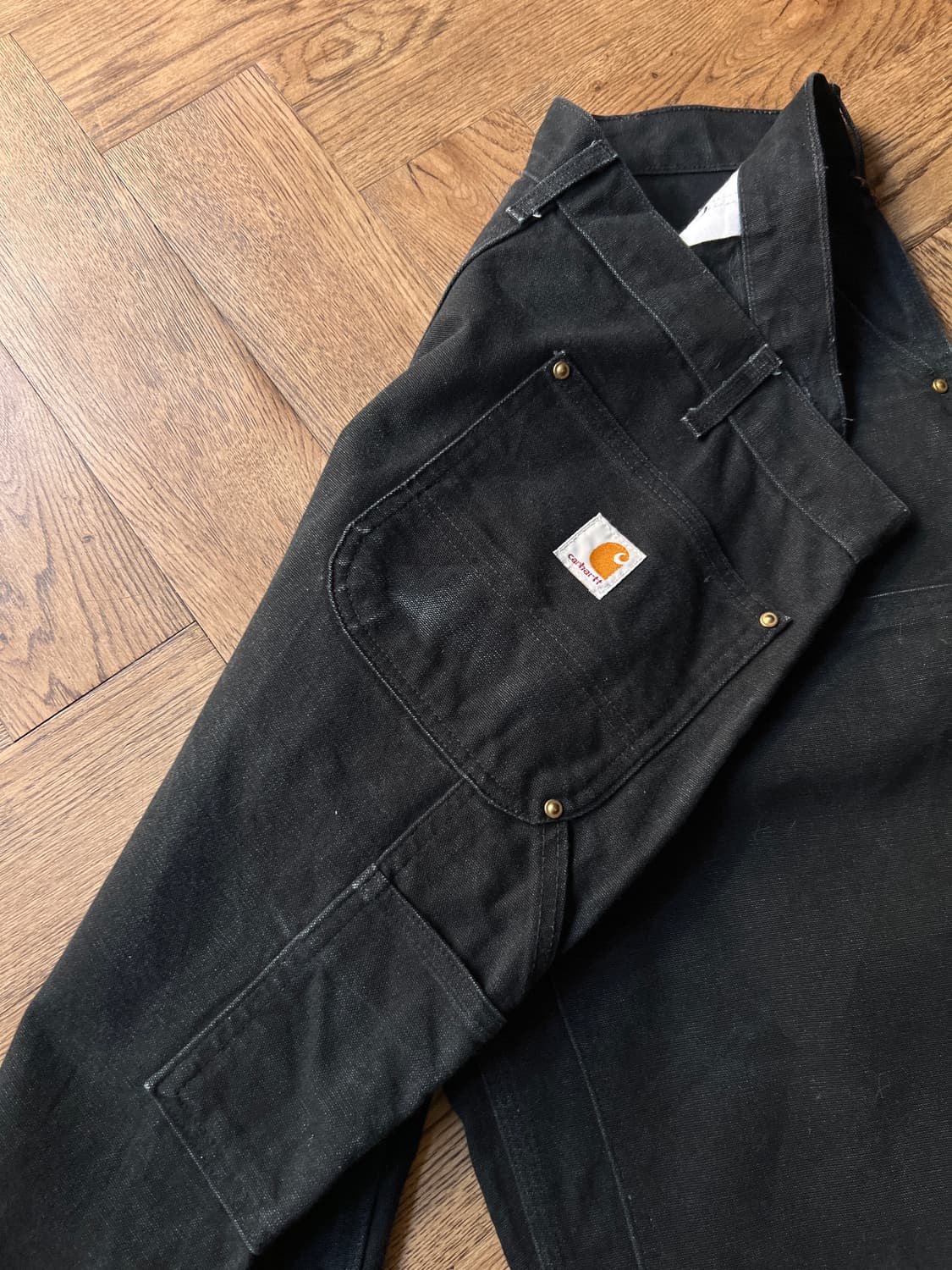 [38]칼하트 Made in USA 블랙 더블니 워크팬츠 상품이미지6