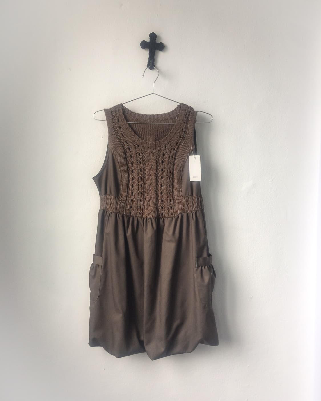 Cable knitted point sleeveless onepiece 상품이미지2