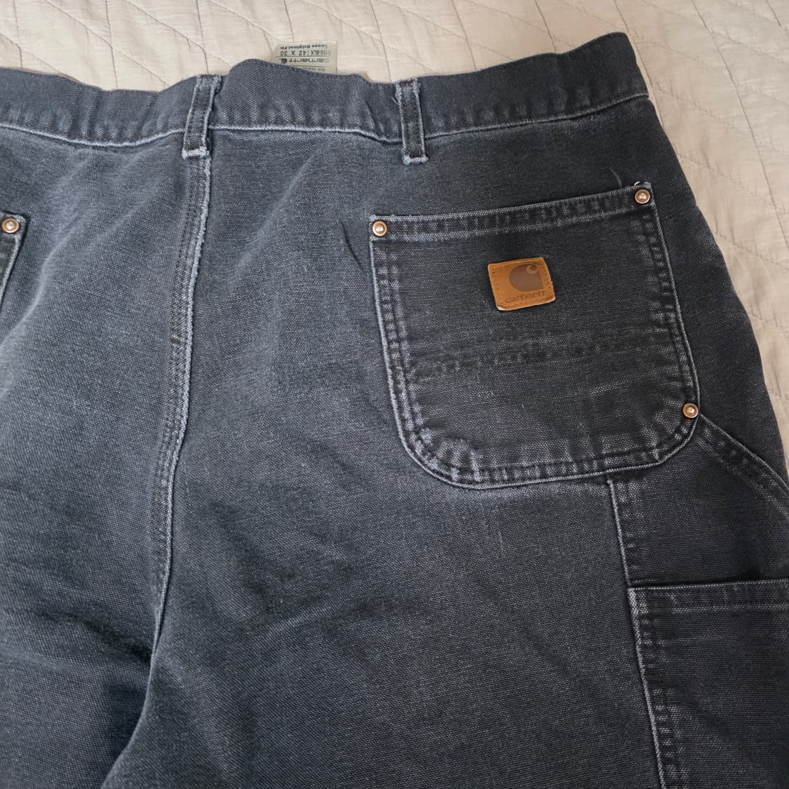 [42X30] 빈티지 칼하트 더블니 B01 BLK 워크팬츠 트래쉬 BK5 상품이미지7