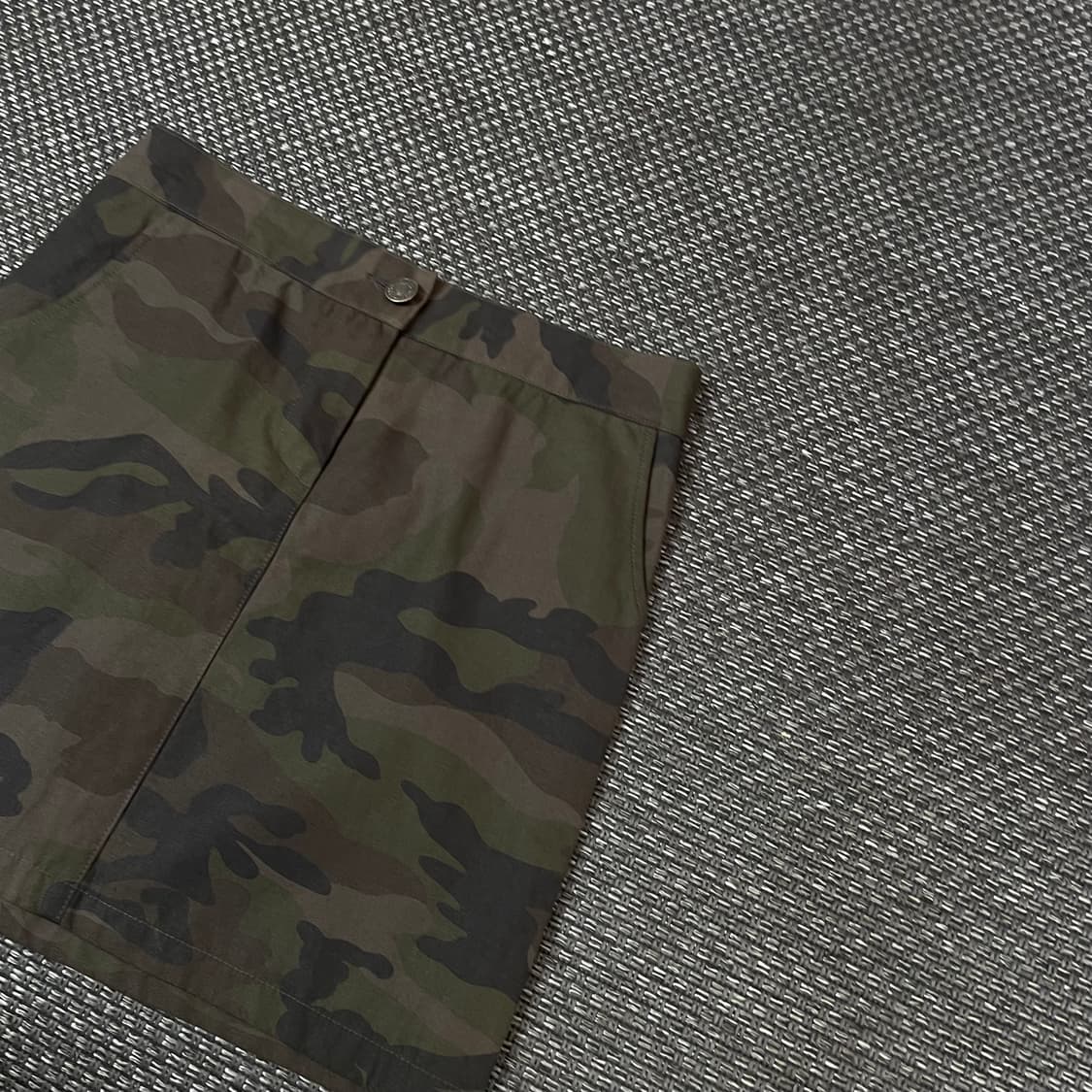 (30) 빈티지 카키 카모 H라인 뒷밴딩 미니 스커트 L 상품이미지4