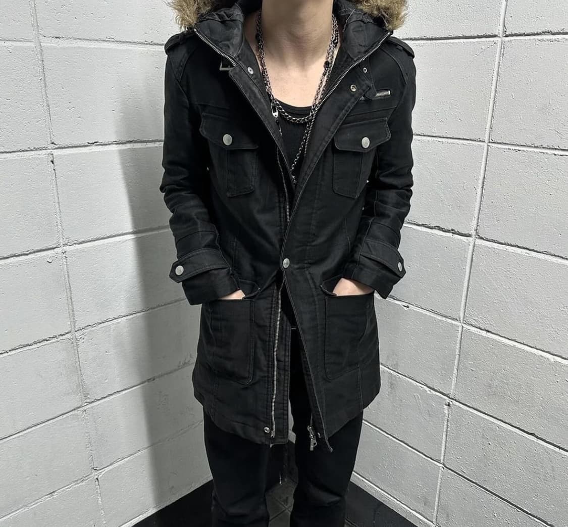 Brown fur black field paka jacket 상품이미지3