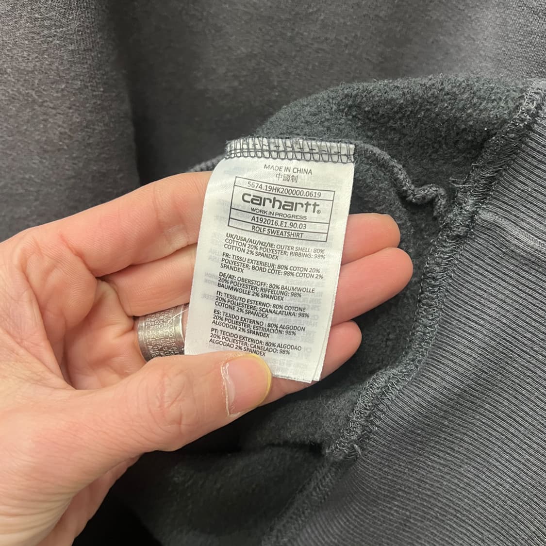 칼하트 WIP 롤프 스웻 맨투맨 L 상품이미지4