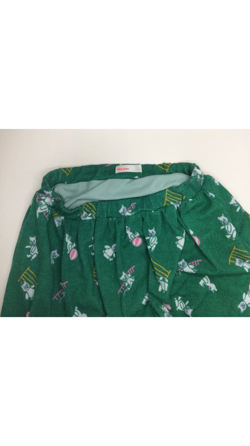 Ne-net 네넷냐 곰돌이 프린팅 태리 그린 스커트 상품이미지4