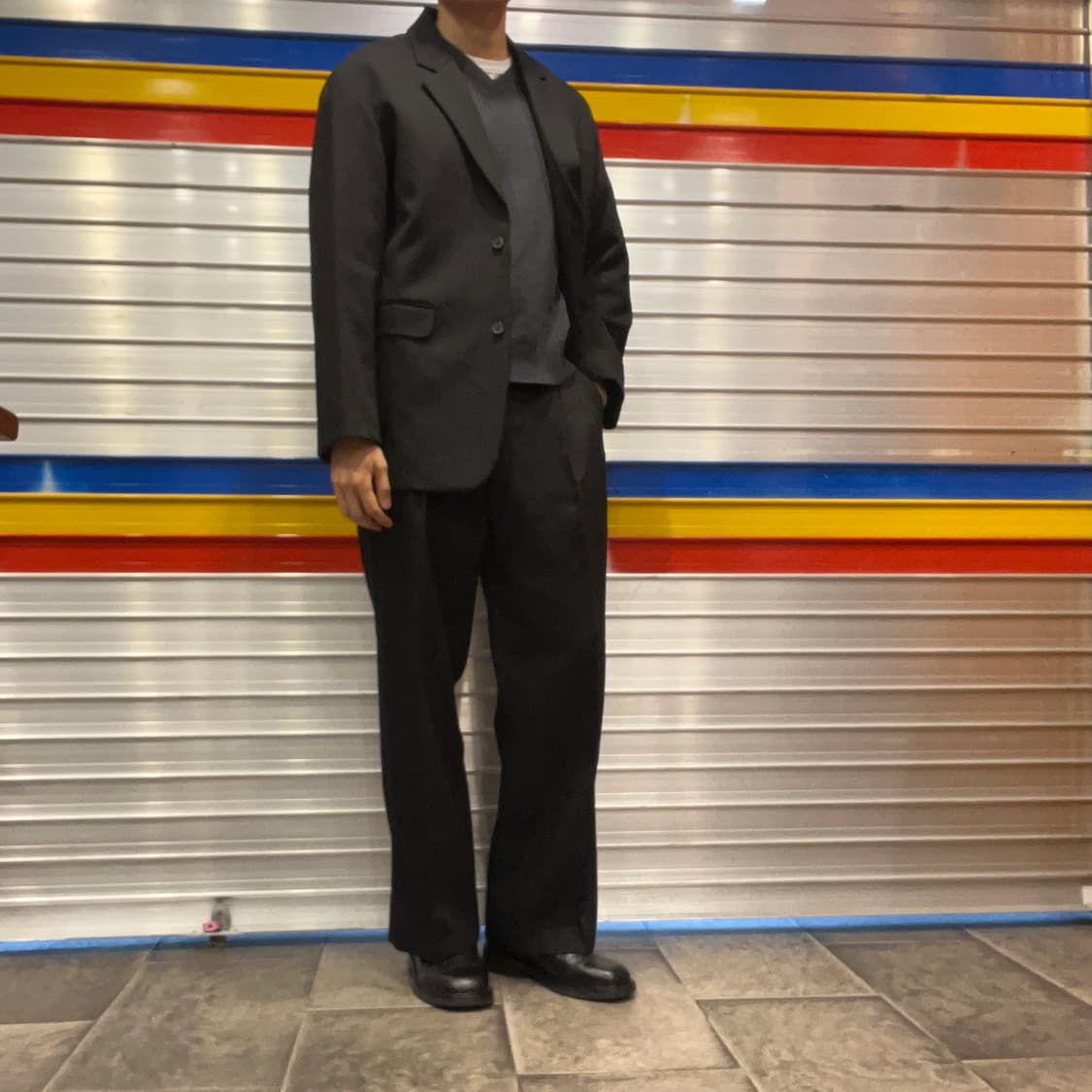 [택포](상의105,하의32) 호웰 오버핏 울 수트 블랙 상품이미지1