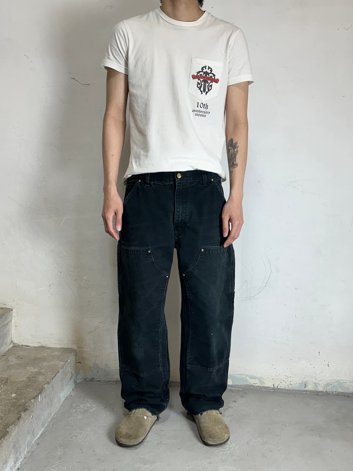 OG USA Made 칼하트 B01 더블니 블랙 칼하트 썩블니 카펜터 상품이미지2