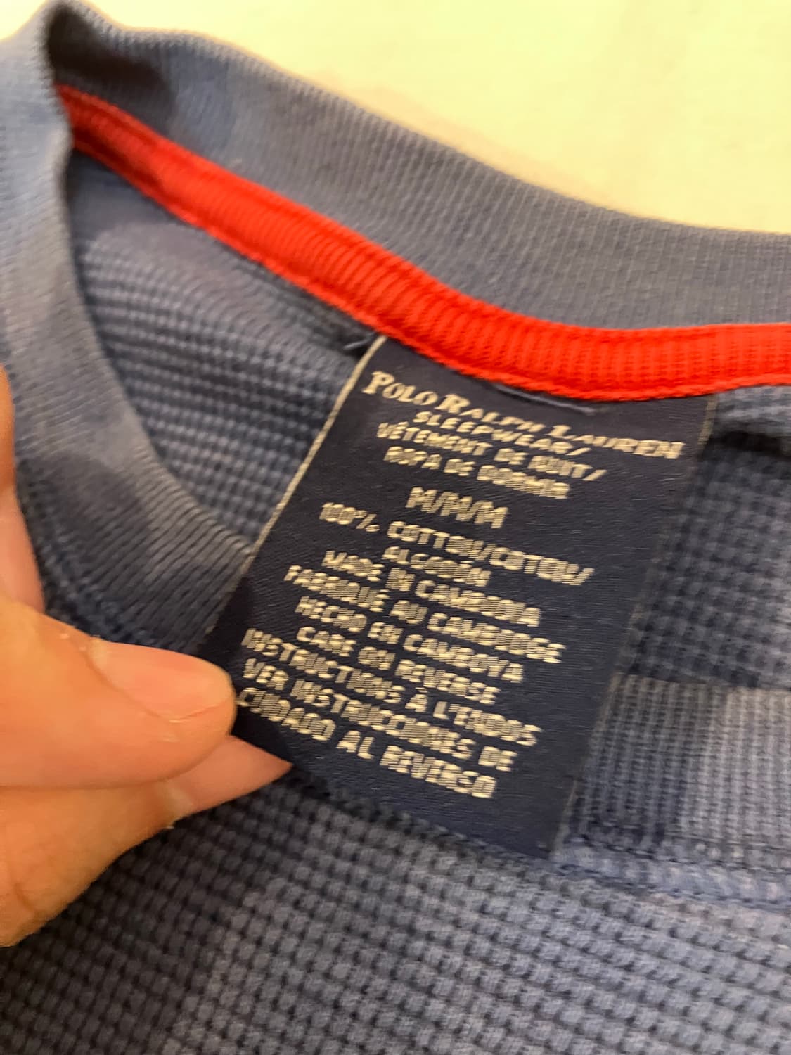 폴로 랄프로렌 와플 써멀 롱슬리브 블루 상품이미지3