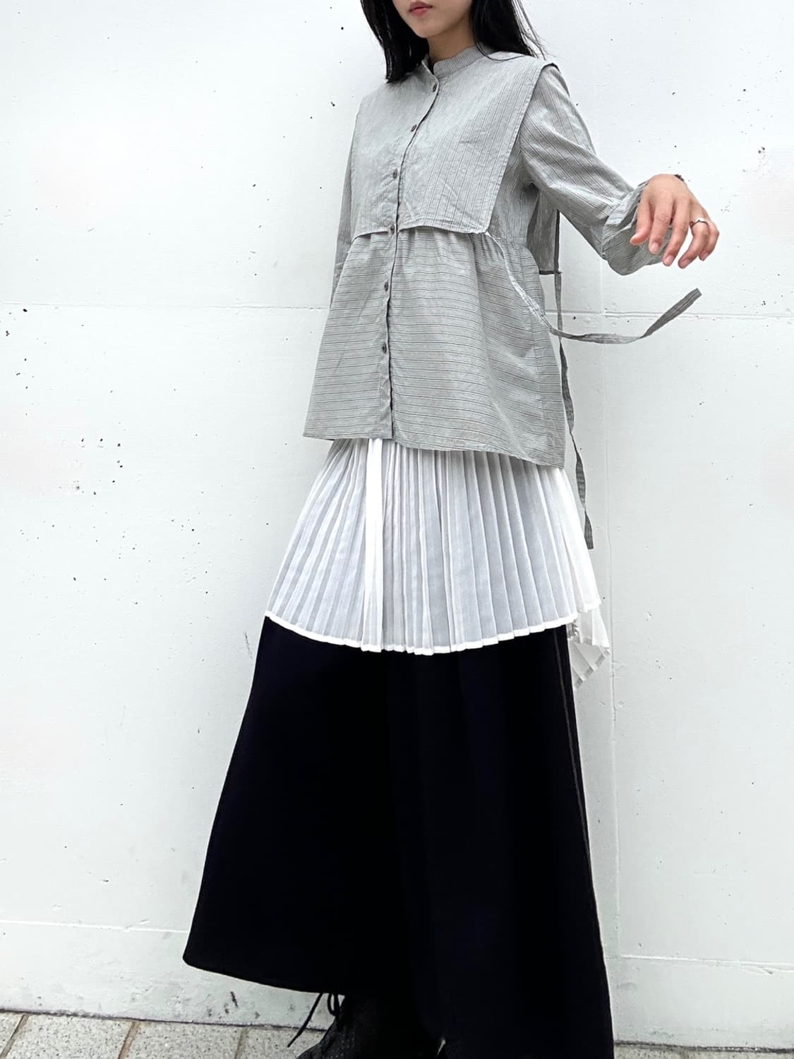 Liliane Burty Éclat wrap tie check blous 상품이미지1