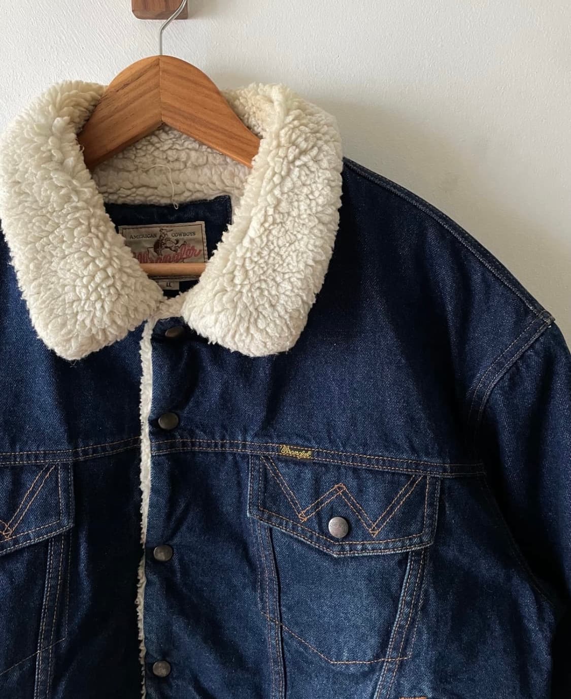 빈티지 렝글러 데님 셰르파 재킷 상품이미지3