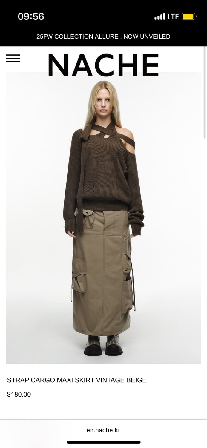 나체 STRAP CARGO MAXI SKIRT VINTAGE BEIGE 상품이미지1