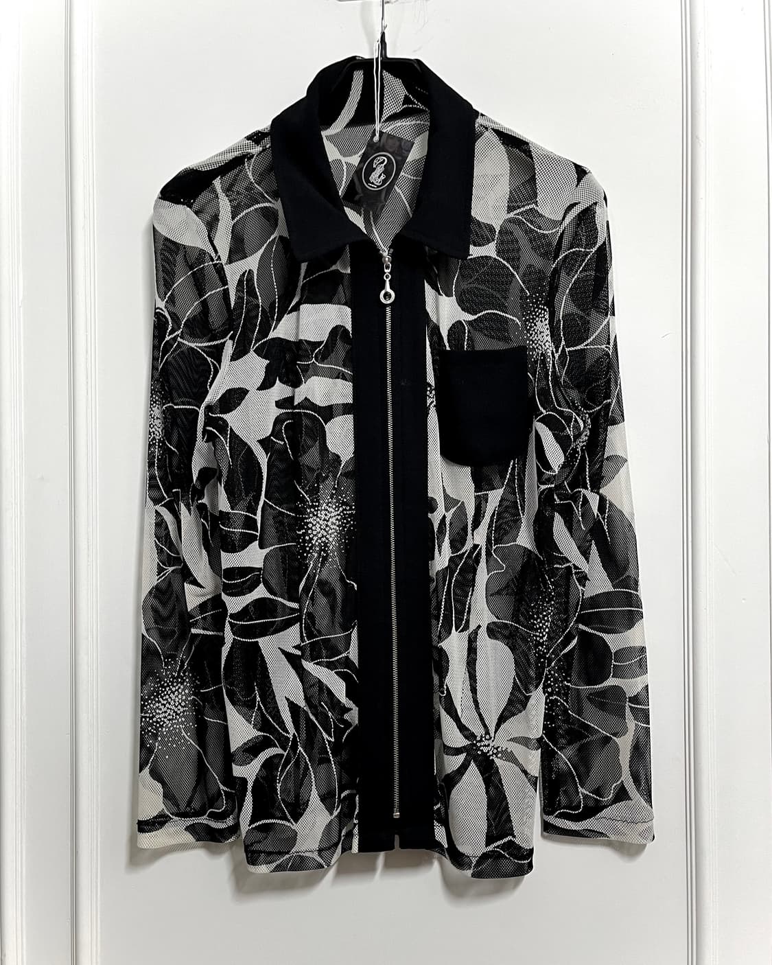 Vintage Floral Pattern Mesh Zip-up JK 상품이미지3