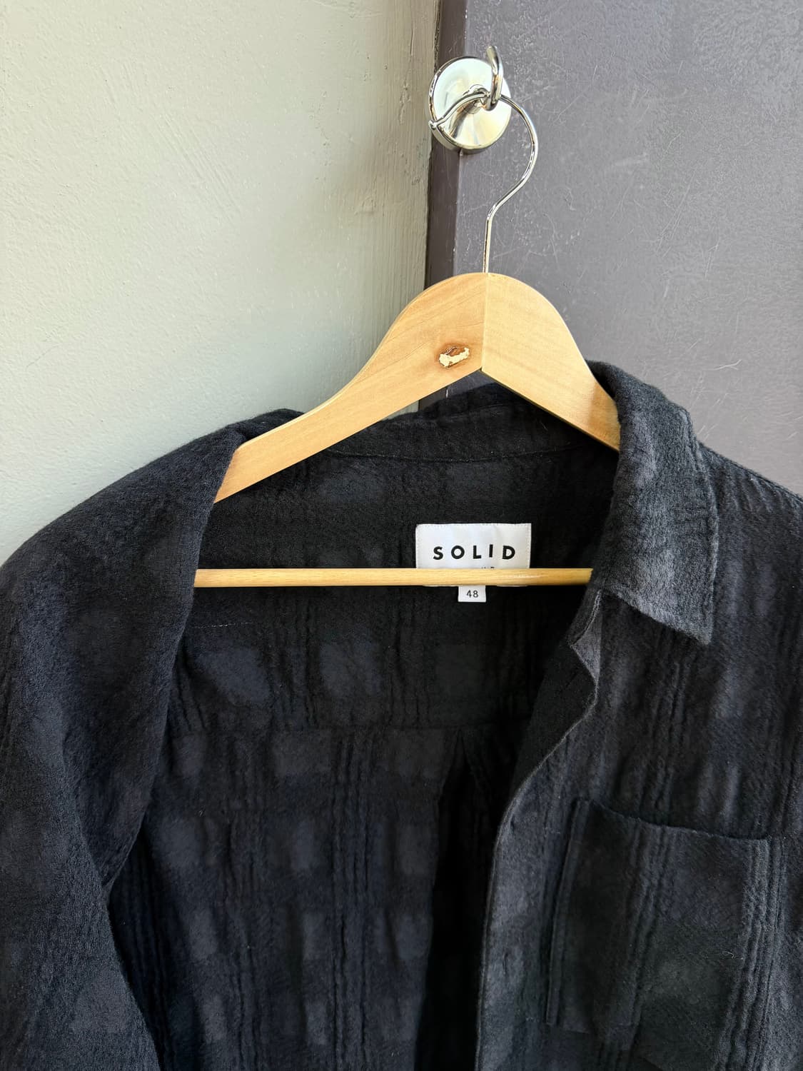 100~105/ 솔리드옴므 24–25FW 크링클 포켓 셔츠 상품이미지8