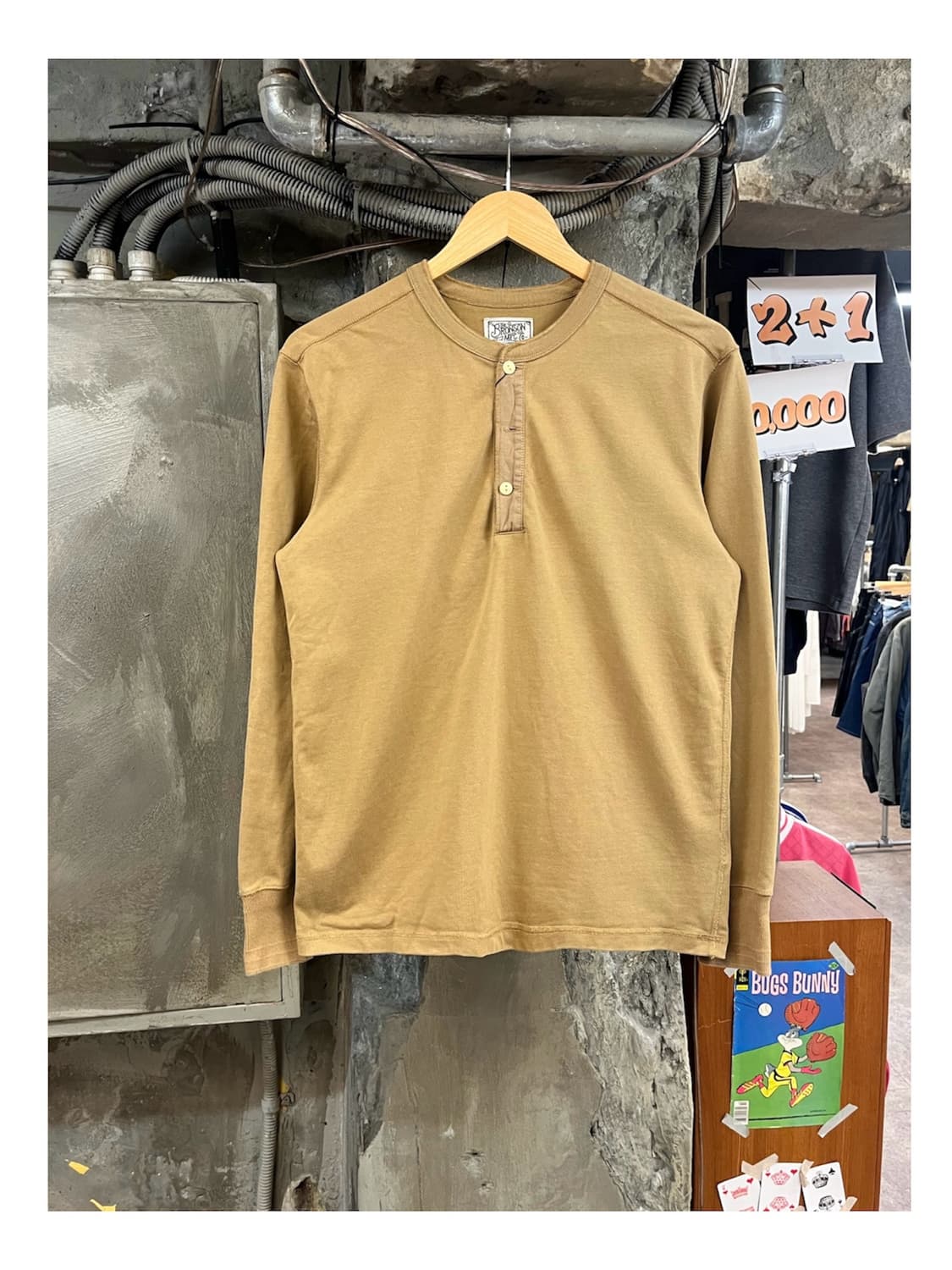 브론슨 헨리넥 긴팔티 베이지 L #csz4130 상품이미지1