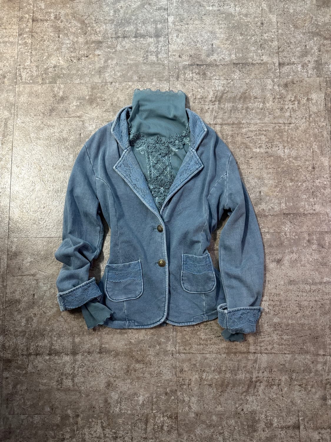 레이스 디테일 워싱 자켓 상품이미지9