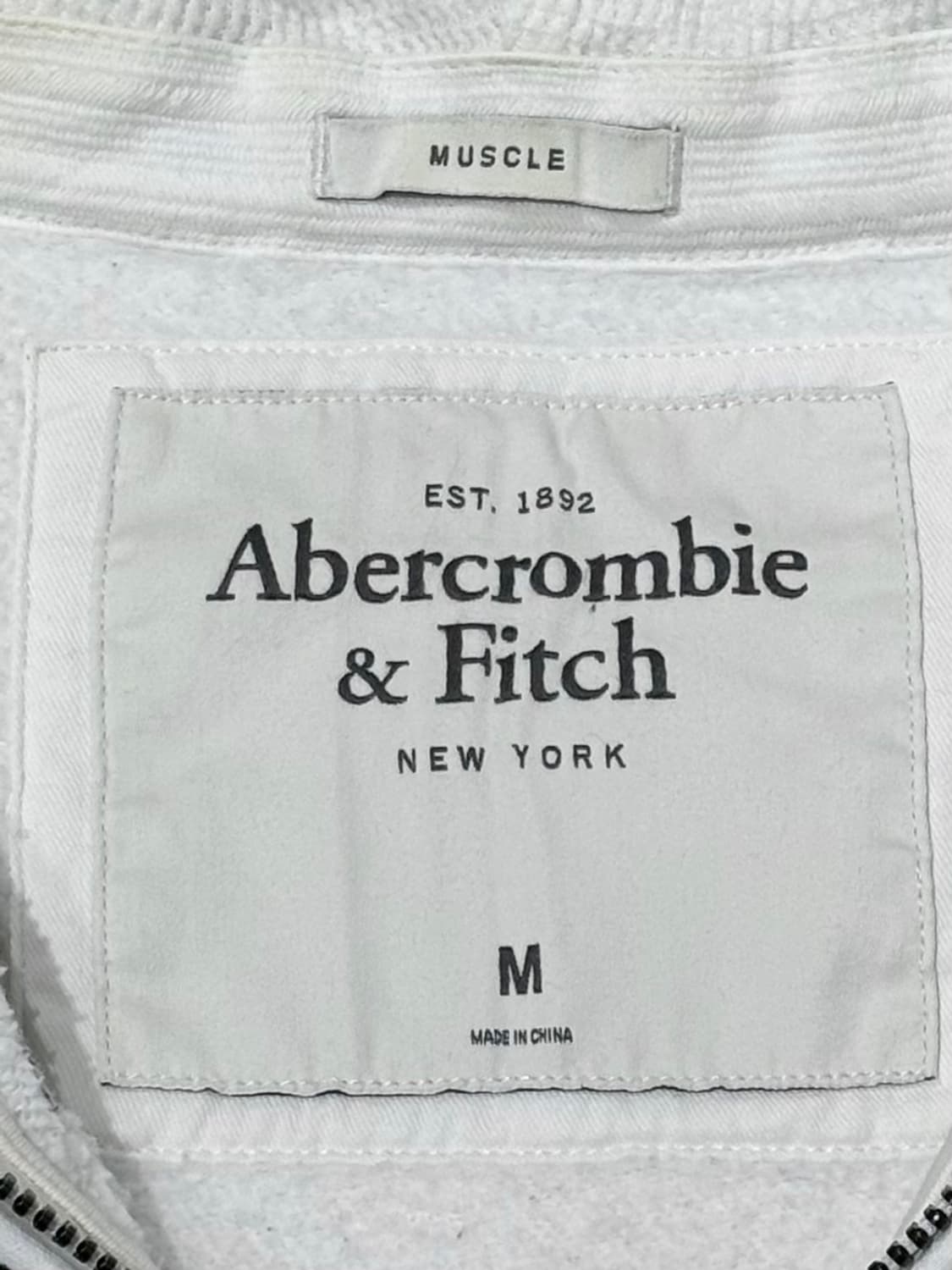 아베크롬비 빅로고 화이트 헤비스웻 후드집업 상품이미지7