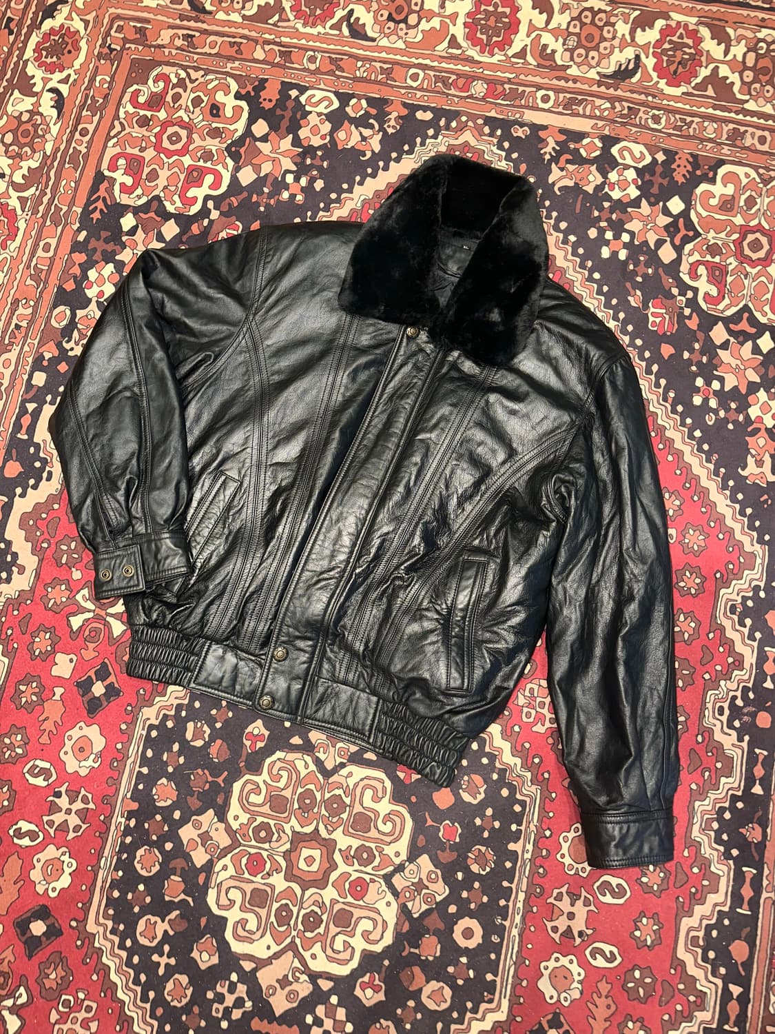 ( XL ) 가죽자켓 레더자켓 봄버자켓 a2가죽 오버핏가죽 푸퍼자켓 상품이미지6