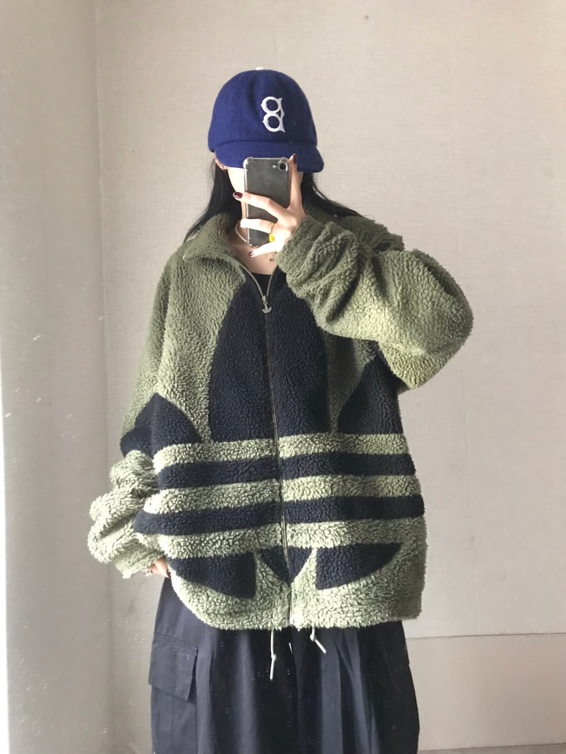 아디다스 카키 빅파이어버드 후리스 상품이미지4