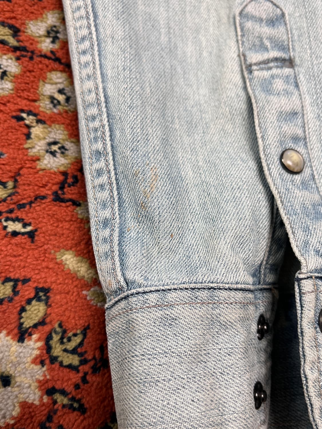 [L] ALLSAINTS 올세인츠 웨스턴 데님 연청 셔츠 상품이미지5