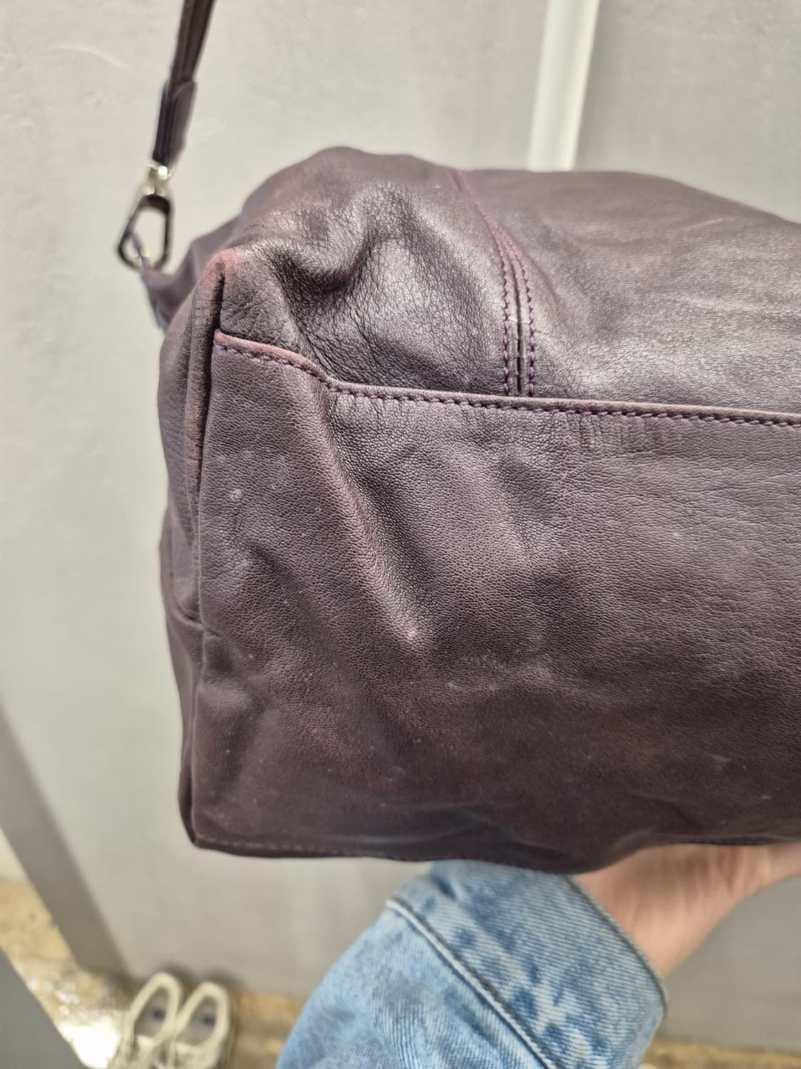 롱샴 르 플리아쥬 가죽 숄더백 (퍼플) 상품이미지7