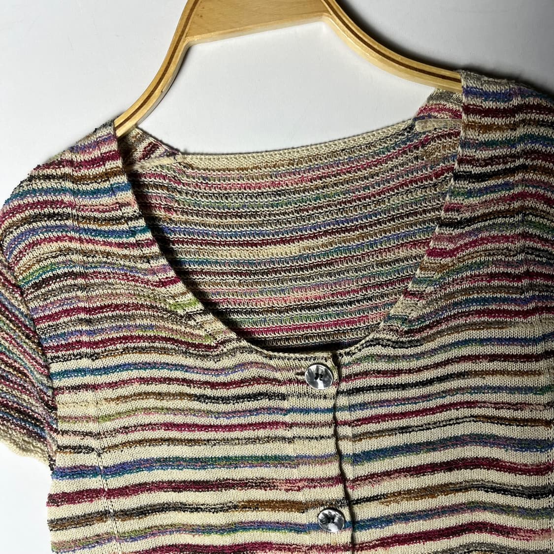 [JPN] 빈티지 모리걸 스트라이프 하프 가디건 상품이미지2