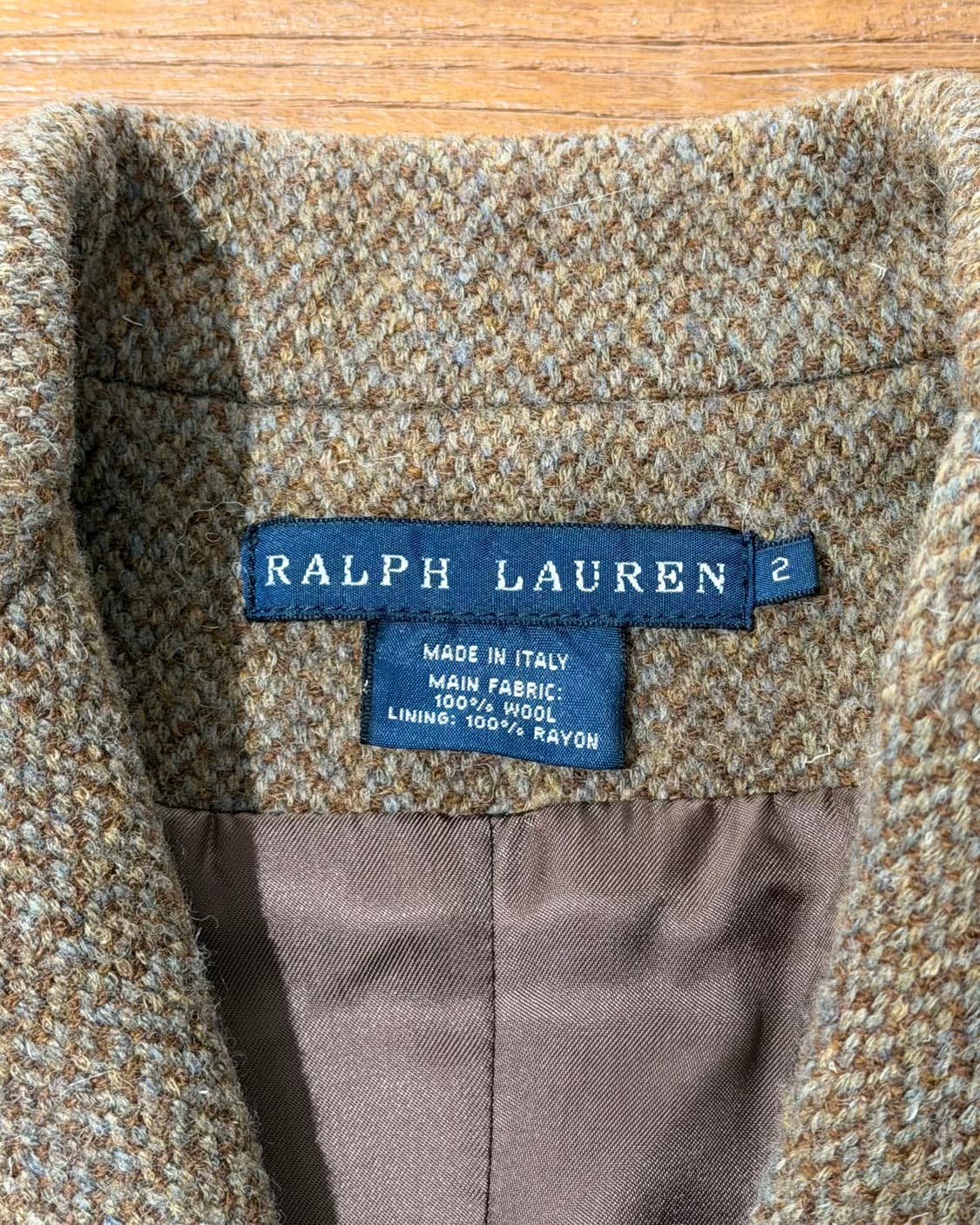 랄프로렌 브라운 헤링본 울 싱글 블레이저 상품이미지7