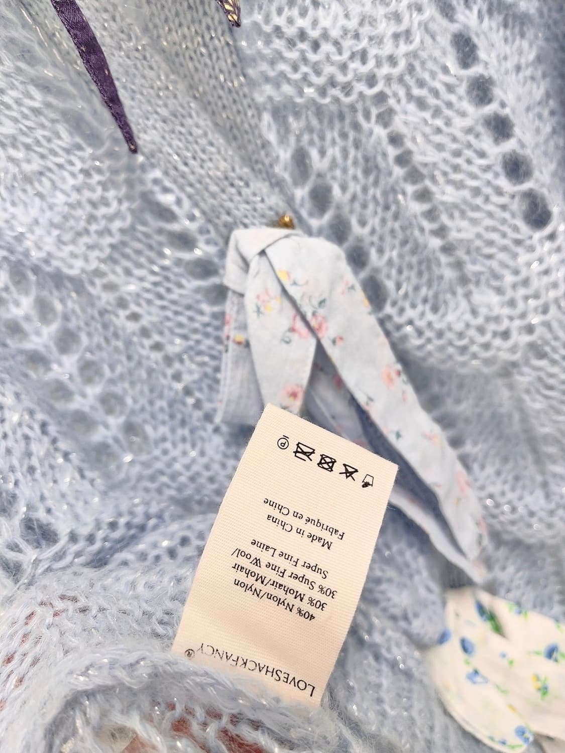 Love shack fancy 러브 쉑 팬시 백 타이 모헤어 니트  상품이미지8