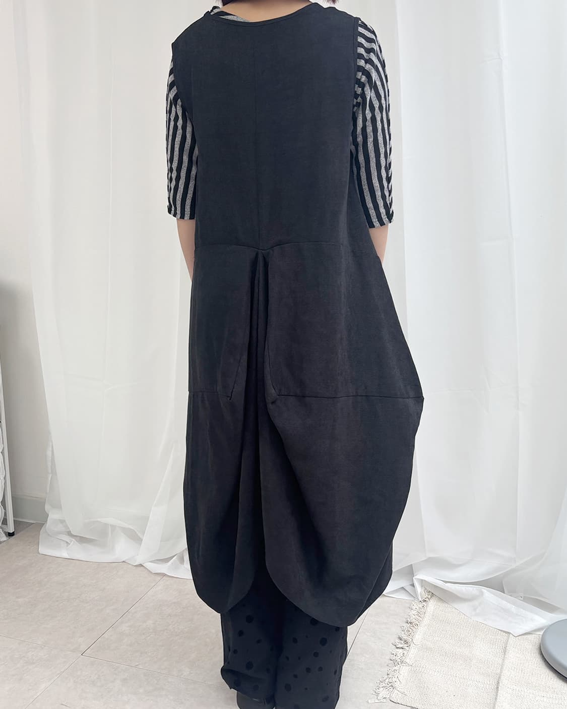 silent worth 챠콜 빅 벌룬 실루엣 롱 원피스 상품이미지6