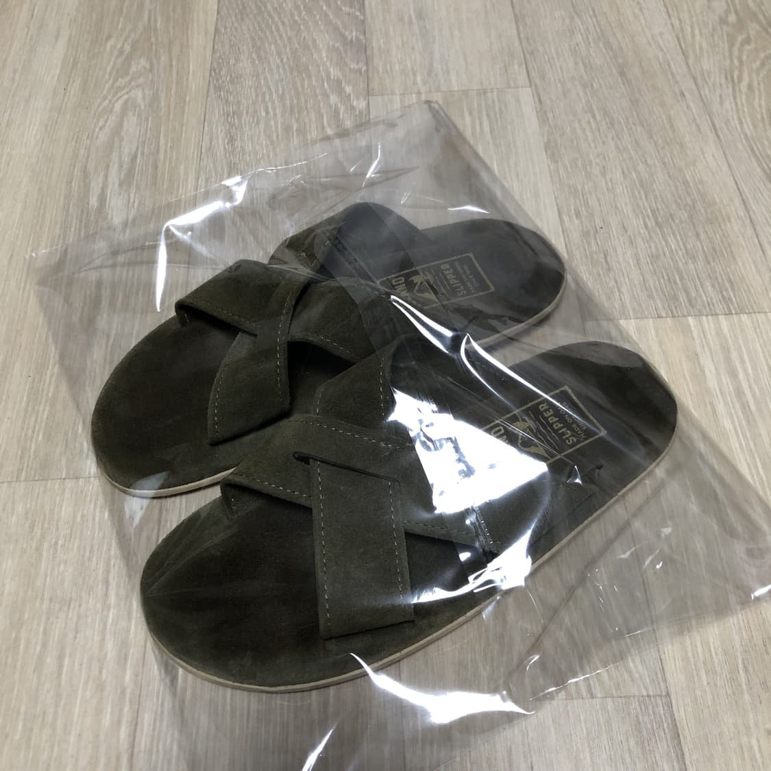 (260) 아일랜드 슬리퍼 스웨이드 슬라이드 올리브 카키 아일랜드260 상품이미지10