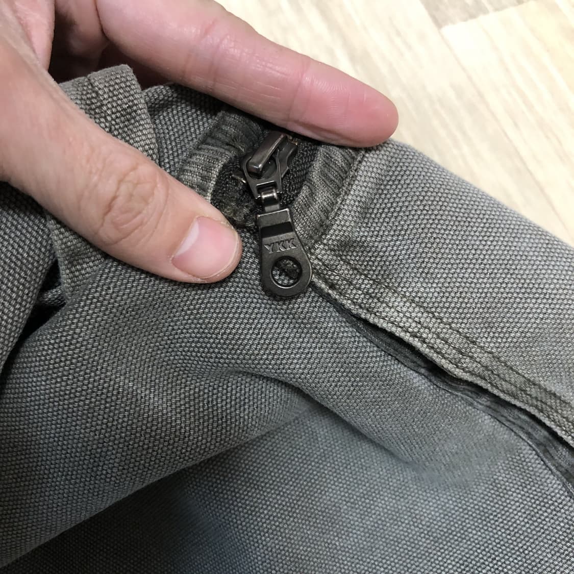 (30) 새상품 쿠어 COOR 오버 다잉 페이디드 워크 팬츠 워시드 카키 상품이미지10