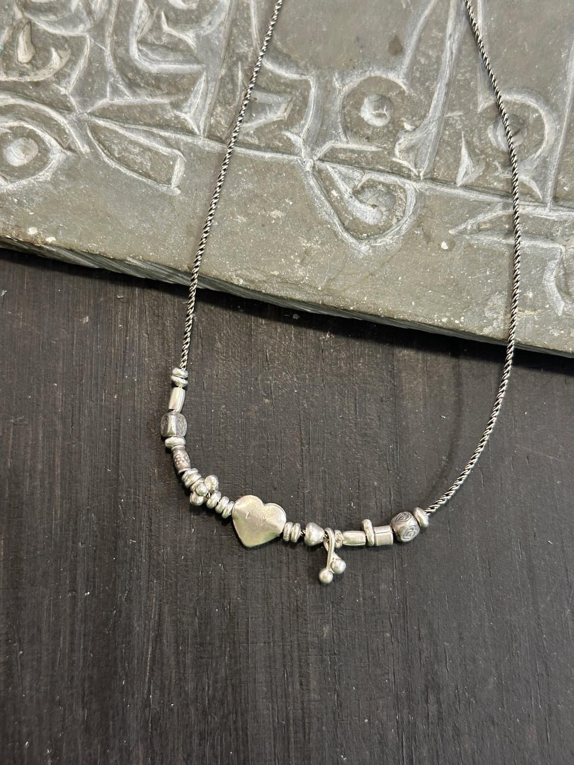 Musta karensilver mix necklace 상품이미지4