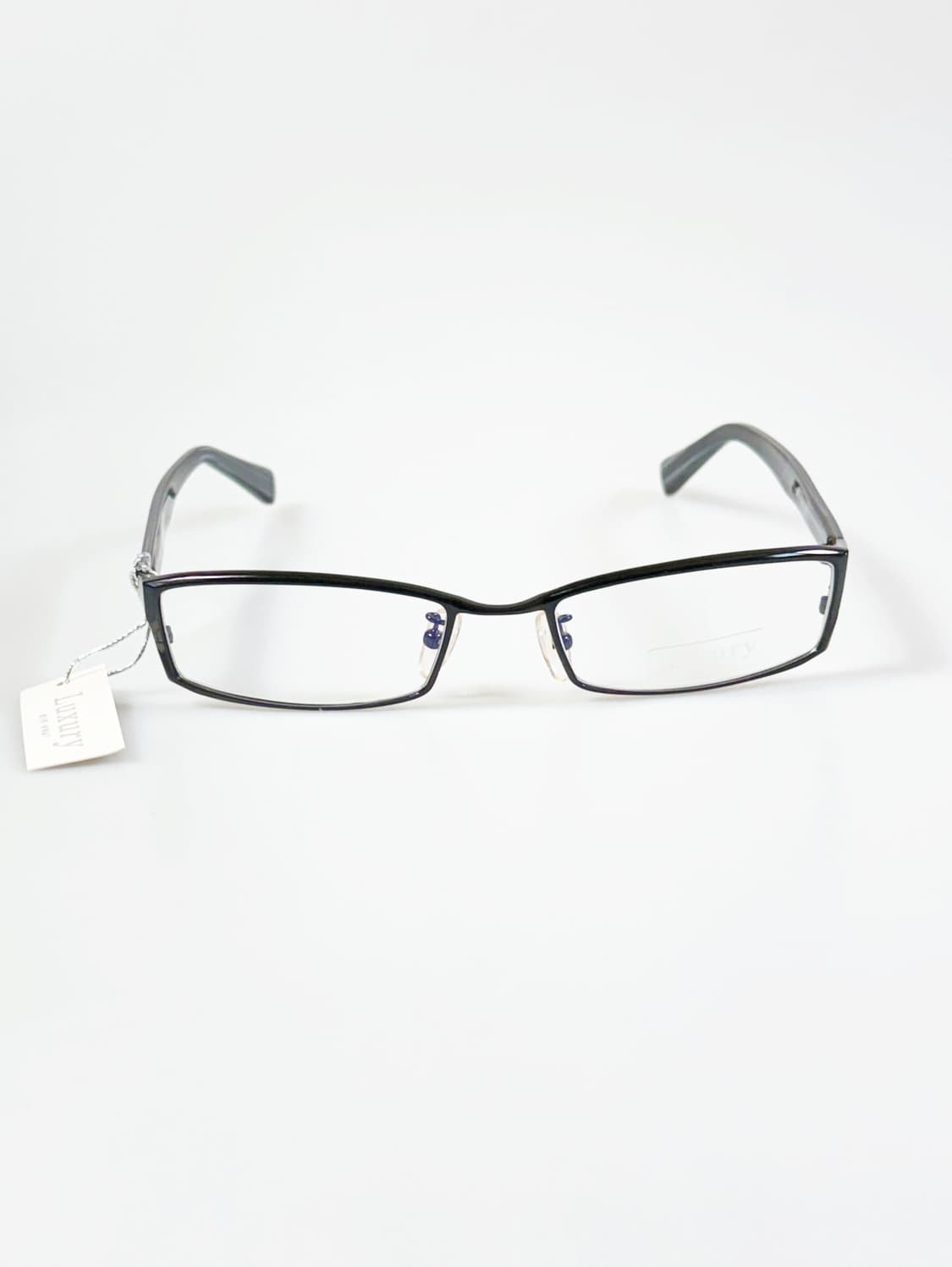 LUXURY OCCHIALI 슬림 스퀘어 블랙 메탈 빈티지 안경 상품이미지1