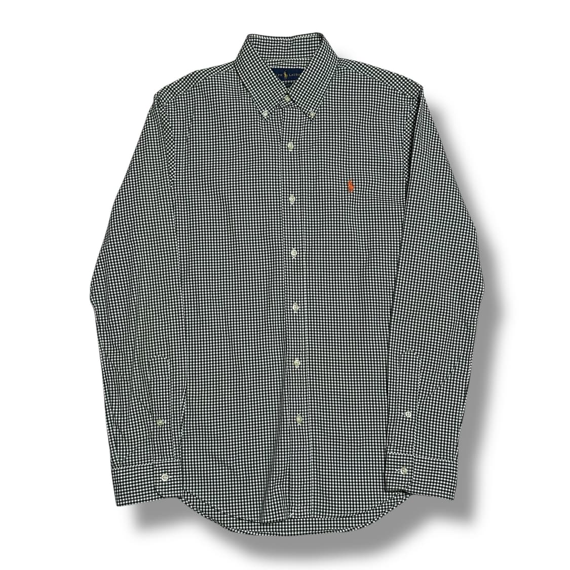 Polo Ralph Lauren 슬림핏 그린 깅엄 체크 포플린 셔츠 상품이미지1