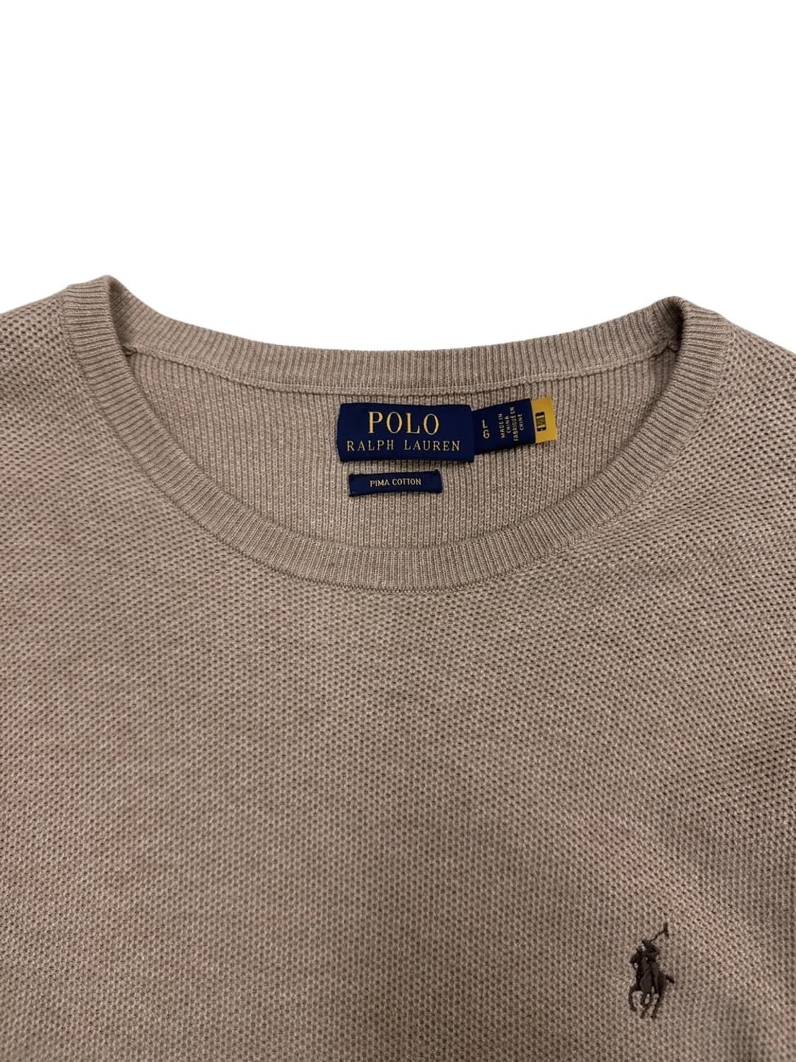 폴로 피마코튼 니트슬리브 베이지 (L)  상품이미지3
