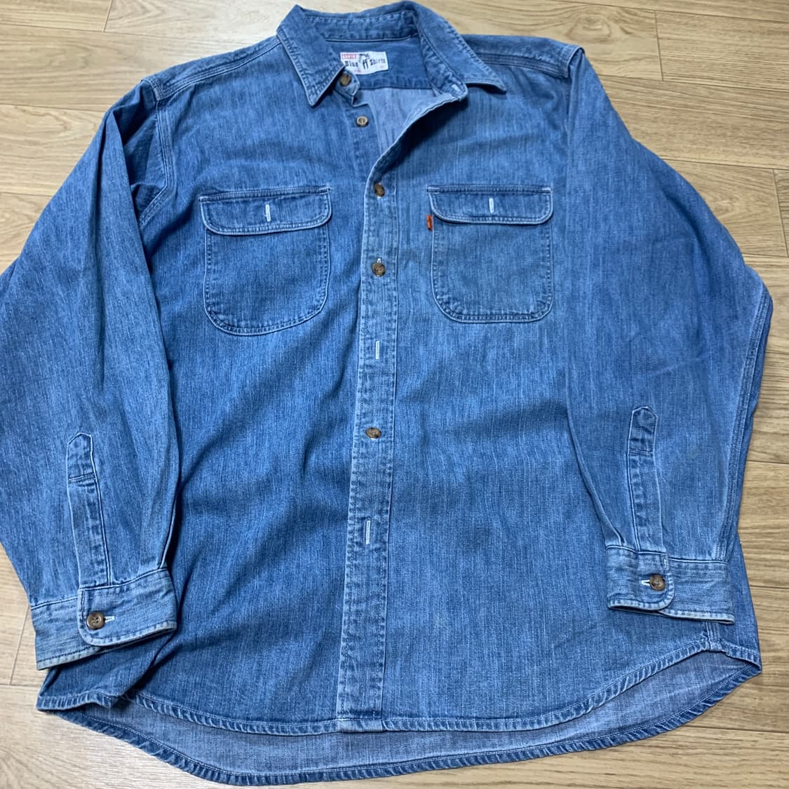M)Levi's 리바이스 블루셔츠 오렌지탭 데님셔츠 상품이미지1