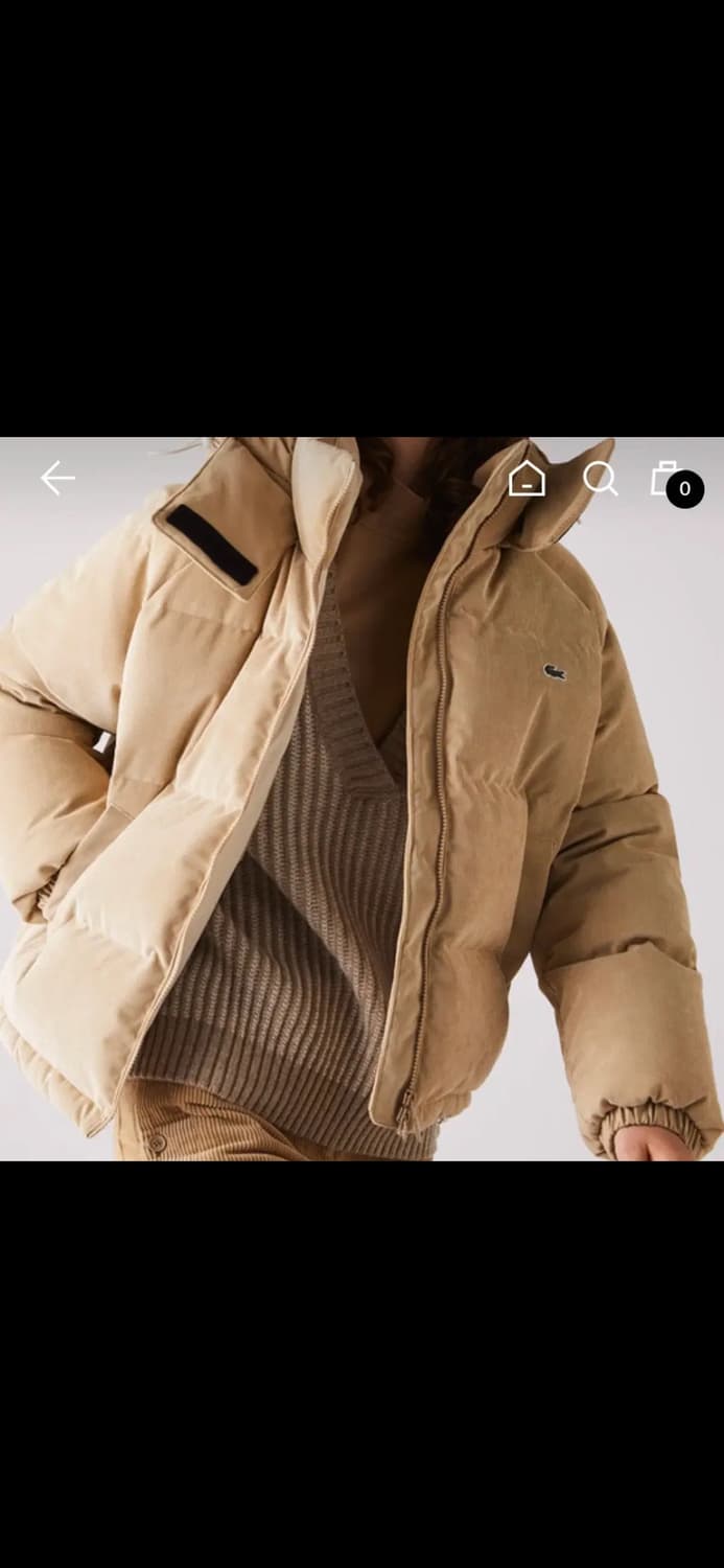 라코스테 코듀로이 크롭 숏 패딩 베이지 아우터 점퍼 상품이미지10