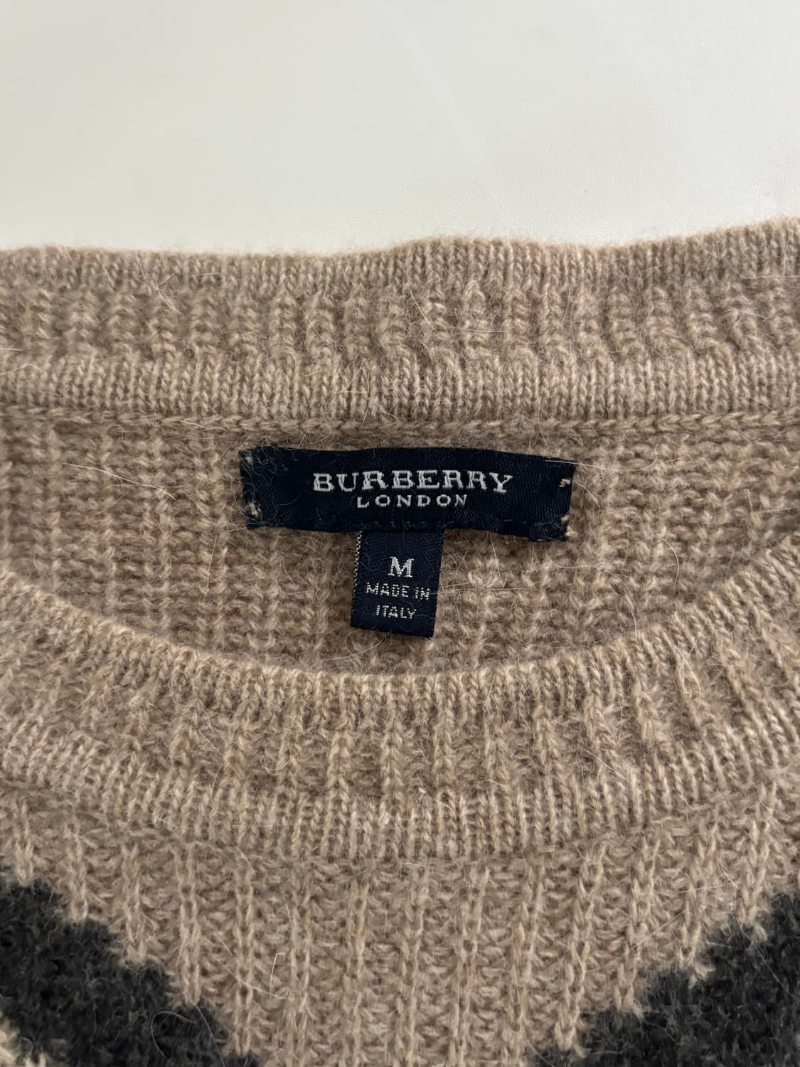 Burberry 버버리 아가일 노바체크 울 크루넥 니트 상품이미지5