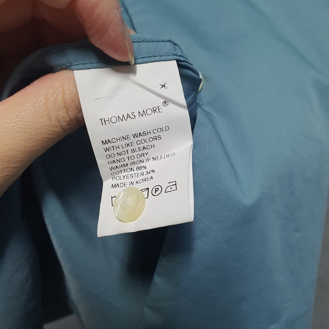 토마스 모어 노치드  반팔 셔츠 헤이즈 블루 L 상품이미지5
